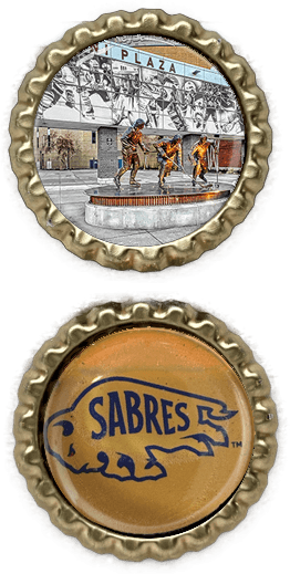 French Connection and Sabres - Buffalo Bottle Cap Magnets