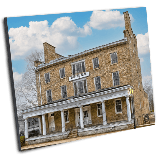 Frontier House Photo Art - Historic Capture of Lewiston NY landmark in high-resolution print, ideal for home or office decor in 5 size options.