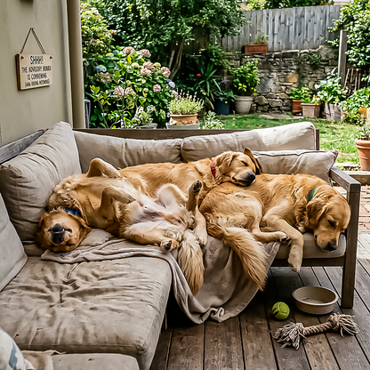 Golden Retrievers- Funny  Art:Ceramic Coaster, Ceramic Wall TIle, Ceramic Trivet, Print