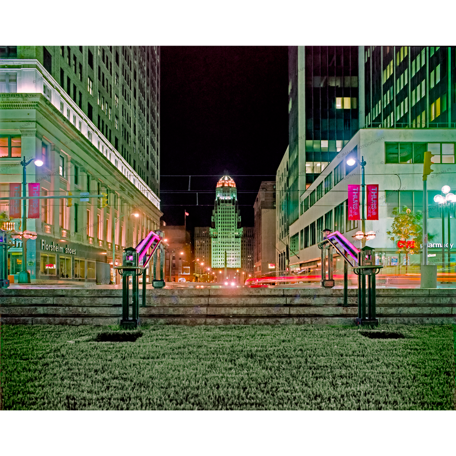 Lafayette Square, City Hall nighttime