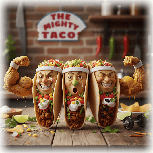 Mighty Tacos - Quirky Kitchen Wall Art Decor