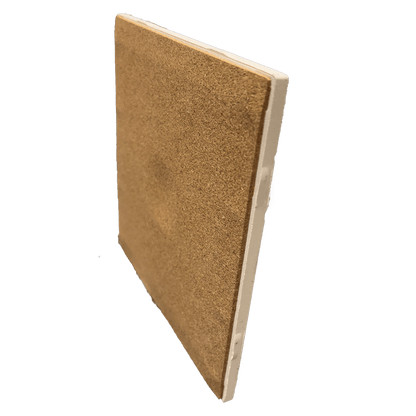 Back view of Beef on Weck Art ceramic tile with cork backing and built-in stand, ideal for whimsical kitchen wall or table decor.