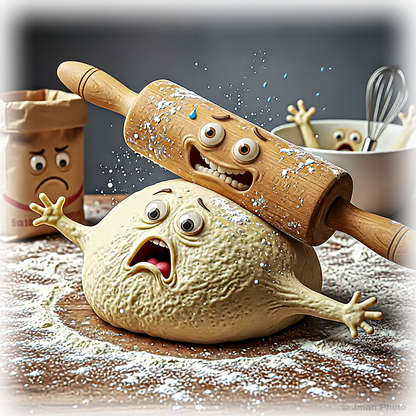 Rolling Dough - Funny Kitchen Wall Art Decor - Photo,coaster, ceramic wall art