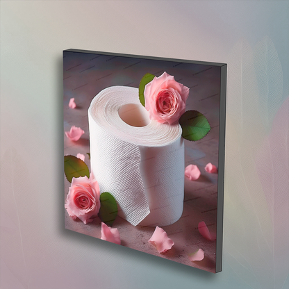 Pink Rose Roll of Toilet Paper