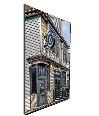 Pressure Drop Brewing Print - Craft Beer Photography | Brewery wall art featuring the exterior of a Buffalo nano-brewery in vintage style.