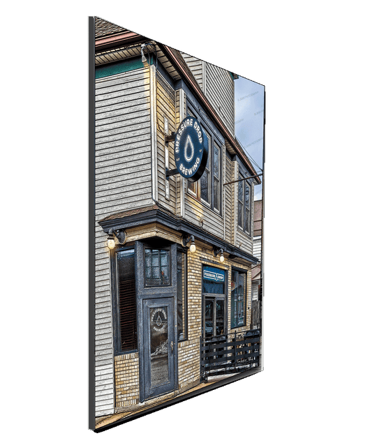Pressure Drop Brewing Print - Craft Beer Photography | Brewery wall art featuring the exterior of a Buffalo nano-brewery in vintage style.