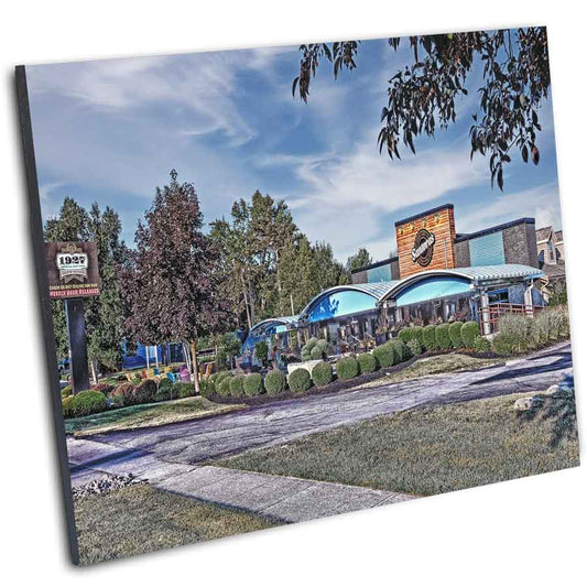 Mounted print of Santora's Pizza Pub Photos | Capture History & Tradition, showcasing the nostalgic restaurant scene on a ready-to-display art panel.