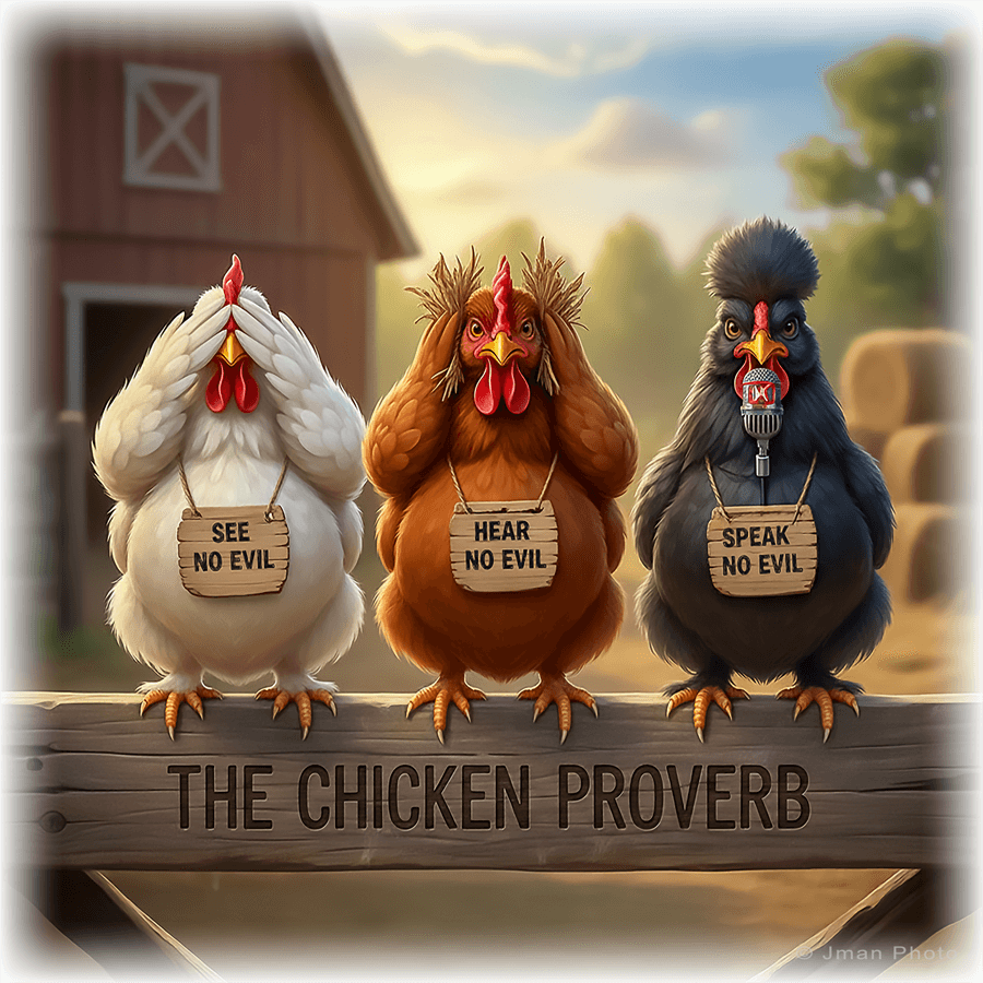 Chicken Proverb - Quirky Kitchen Wall Art Decor