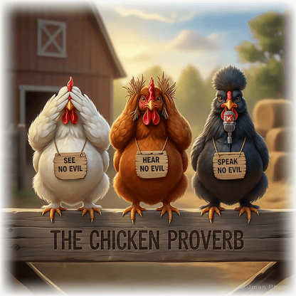 Chicken Proverb - Quirky Kitchen Wall Art Decor
