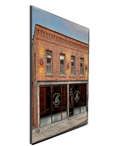 Spotted Octopus Brewing Photography - Taproom & Beer Visuals featuring the brick exterior of Spotted Octopus Brewing Co. in Buffalo, NY. Ideal for home decor with Buffalo landmarks and nano-brewery charm.