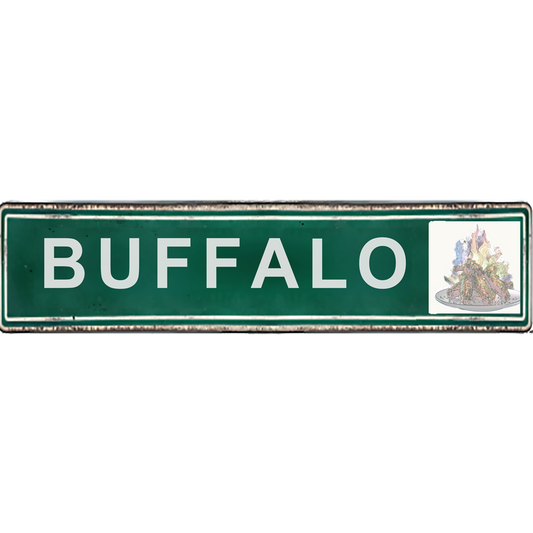 Buffalo NY Street Signs - Buffalo Wings - Ceramic Wall Art