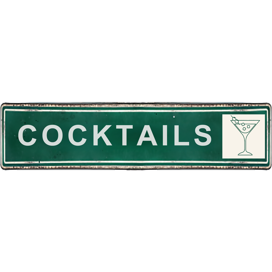 Street Signs - Cocktails - Ceramic Wall Art