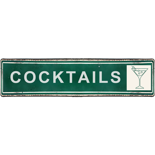 Buffalo NY Street Signs - Cocktails - Ceramic Wall Art