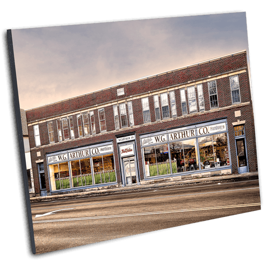 Float-mounted print of W.G. Arthur Orchard Park photo, showcasing vintage Buffalo NY architecture. Perfect for home or office historical art display.
