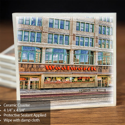 Woolworth's  on Main St. -Buffalo NY Ceramic Coaster
