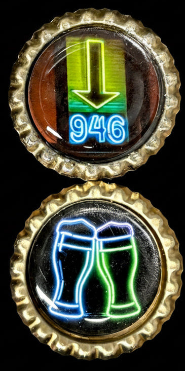 946 Bar & Neon Beer glasses - Buffalo Bottle Cap Magnet