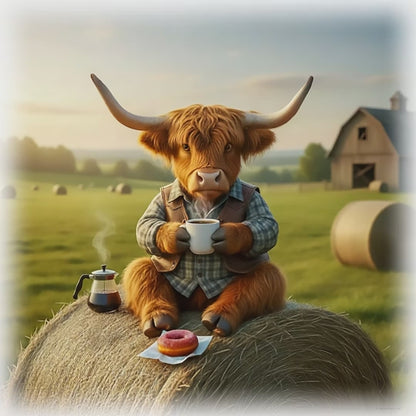 Highland Cows Ceramic Tile Kitchen Wall Art