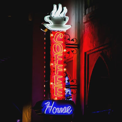 Coffee House Neon Sign - Ceramic Wall Art/Trivet/coaster