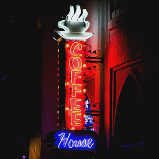 Coffee House Neon Sign - Ceramic Wall Art/Trivet/coaster