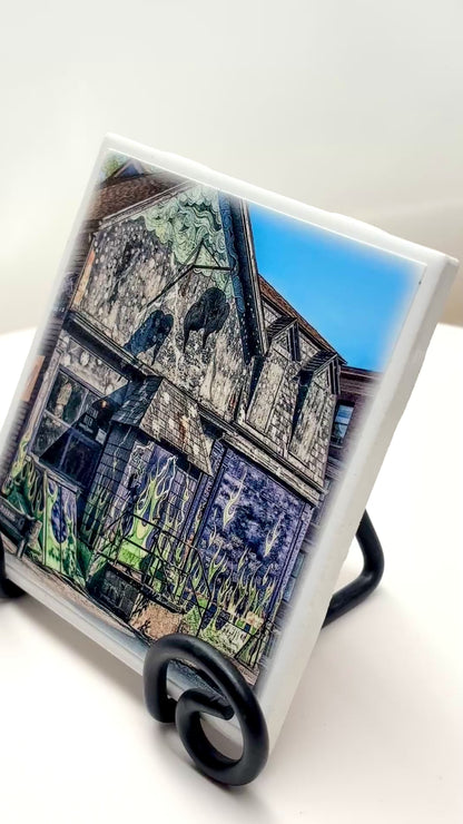 Old Pink Ceramic Coaster