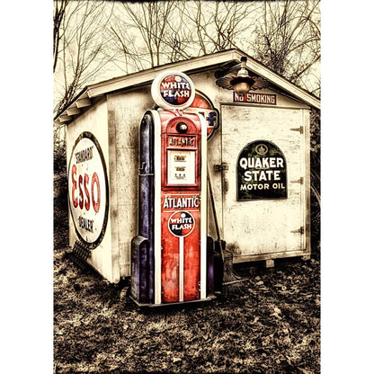 Weed Artwork, Vintage Gas Station
