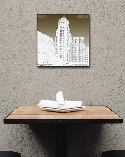 Buffalo City Hall modified photograph, laminated, float mounted, wall art- Buffalo NY WNY JMan Photography