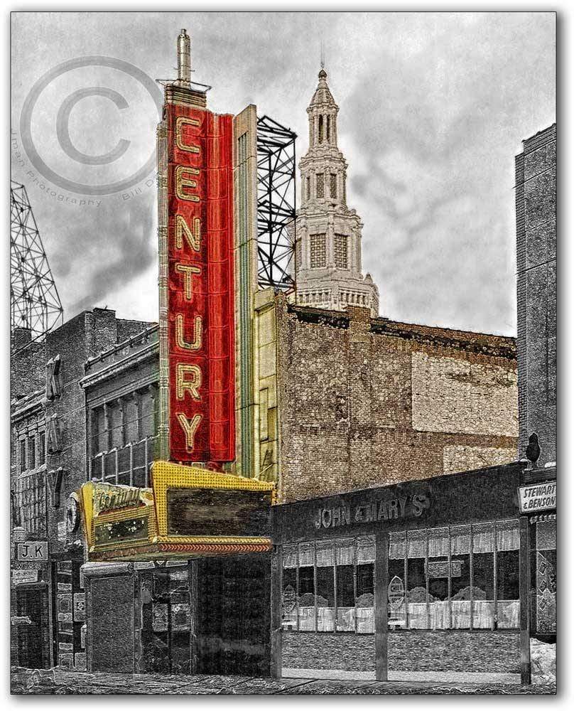 Century Theatre Marquee Photo with Steampunk Table Lamp WNY jmanphoto