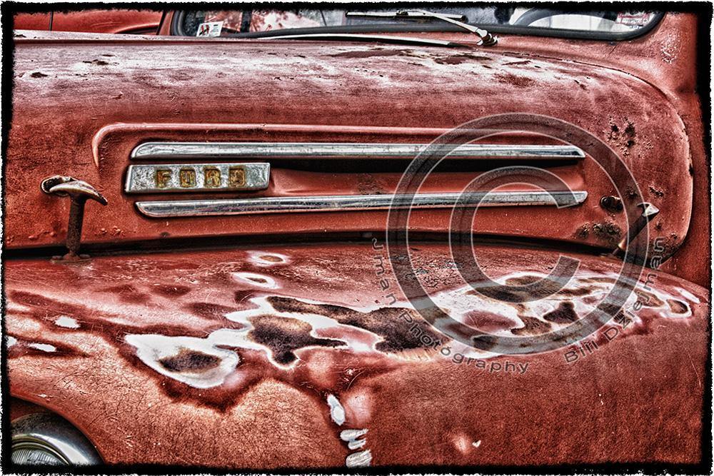 Classic vintage ford truck hood photographic image art Automotive jmanphoto