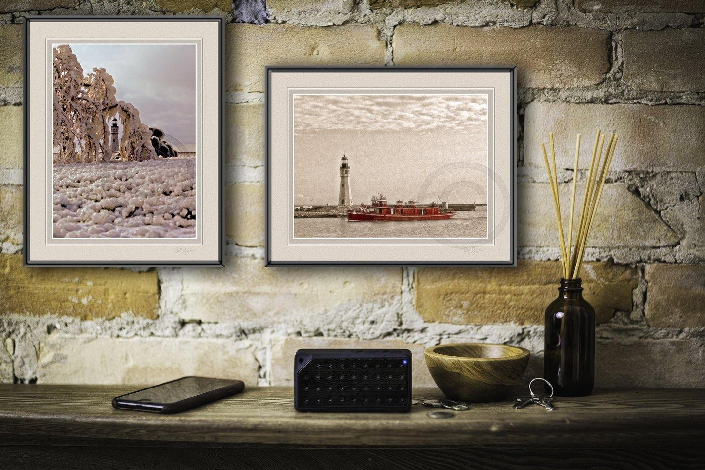 Iced Chinaman Lighthouse Photograph - Buffalo New York - Ready To Hang Wall Art WNY jmanphoto